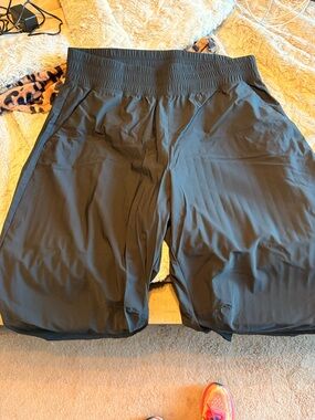 Loose Fit Wide Leg Black Sleektech Pants